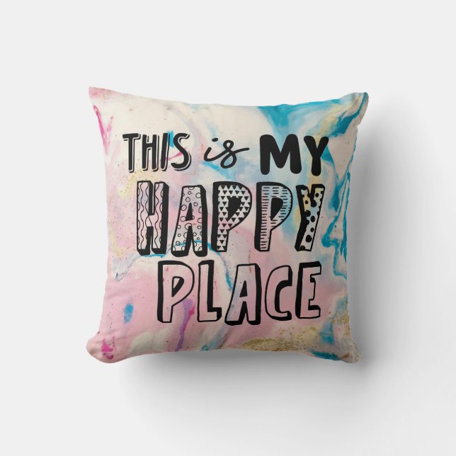 Det här är min Pillow Lycklig Ställe Kudde (Framsida)