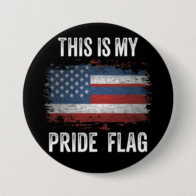 Det här är min Pride-flagga USA Amerikanska 4 juli Knapp (Framsida)