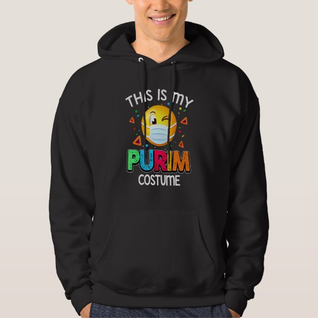 Det här är min purim Costume Funny judisk Ansikte- Hoodie (Framsida)
