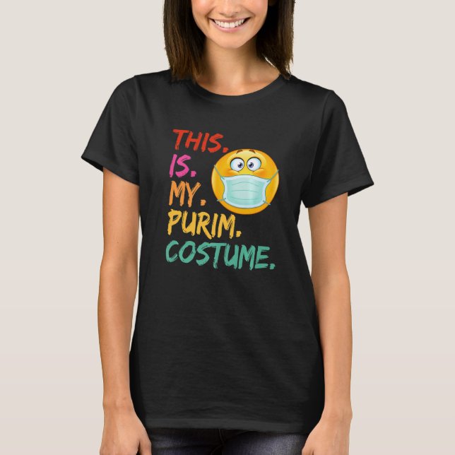 Det här är min purim Costume Funny judisk Ansikte- T Shirt (Framsida)