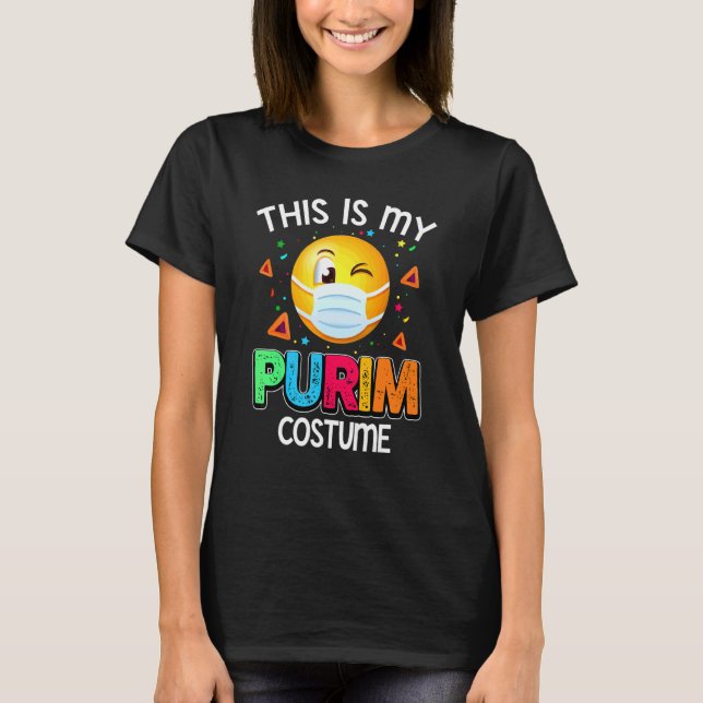 Det här är min purim Costume Funny judisk Ansikte- T Shirt (Framsida)