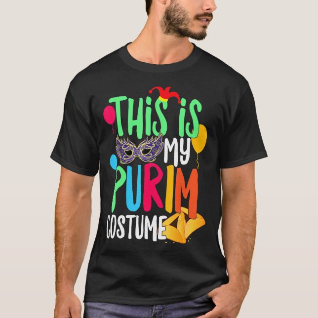 Det här är min purim Costume Jewish Lycklig Purim  T Shirt (Framsida)
