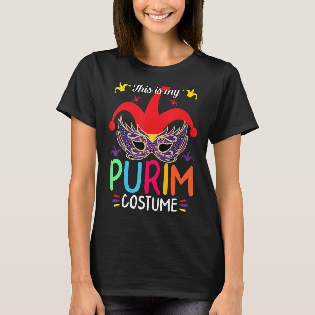 Det här är min purim Costume Lycklig Purim Helgdag T Shirt (Framsida)