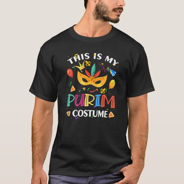 Det här är min purim Costume Mask Hamantash Jewi T Shirt (Framsida)
