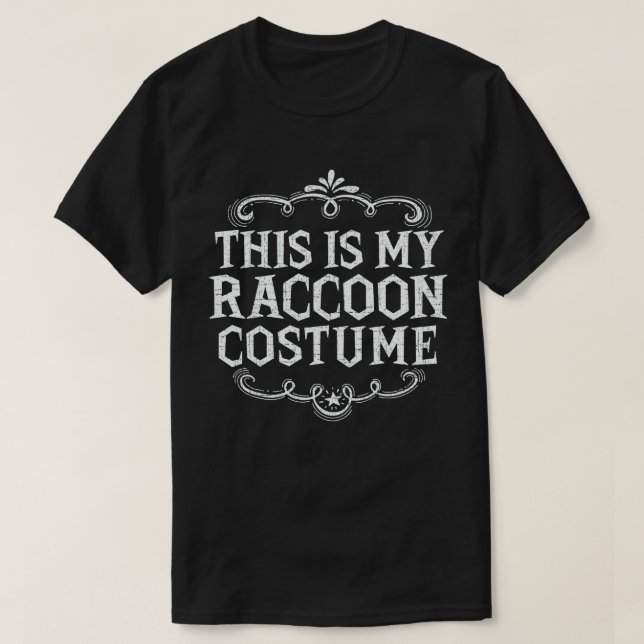 Det här är min Raccoon Costume Funny Lazy Hallowee T Shirt (Design framsida)