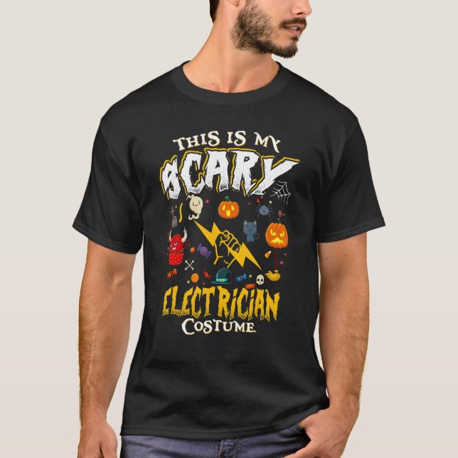 Det här är min Scary Electrician Costume Halloween T Shirt (Framsida)