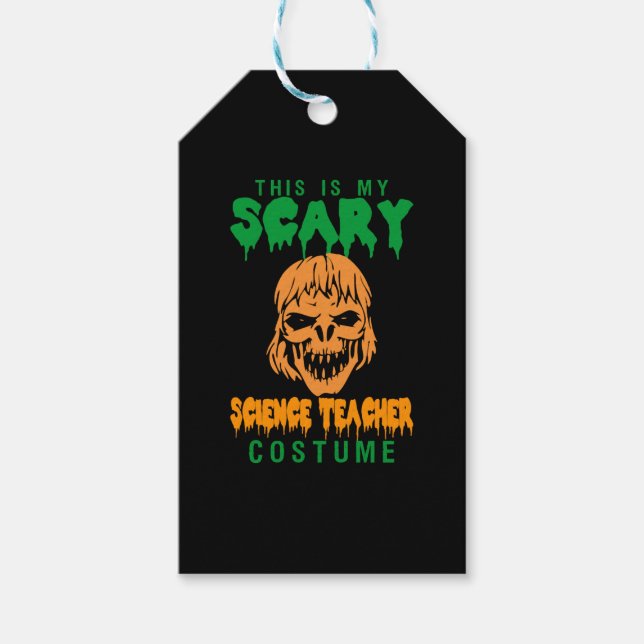 Det här är min Scary Science Teacher Costume Hallo Presentetikett (Framsidan)