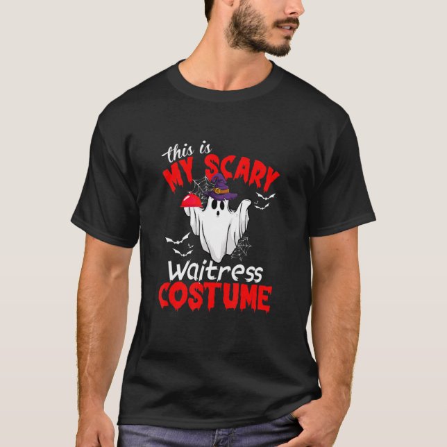 Det här är min Scary Waitress Costume Ghost Hallow T Shirt (Framsida)