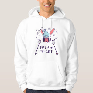 Det här är min Ski Kostym Skiing-kanin med skidbur Hoodie