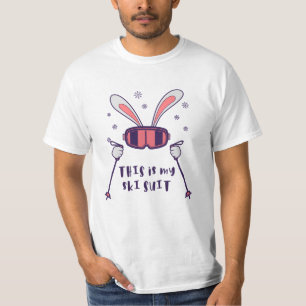 Det här är min skidklänning skidkanin med skidpinn t shirt