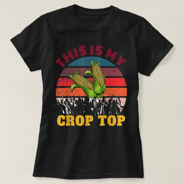 Det här är min Skörd Top Maj Retro Sunset Farmer F T Shirt (Design framsida)
