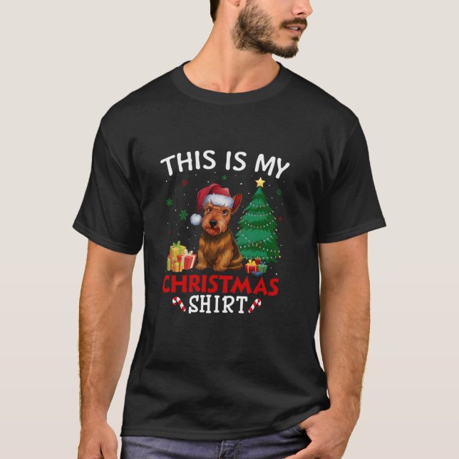Det här är min skotska terrier Hund Santa Hat Chri T Shirt (Framsida)