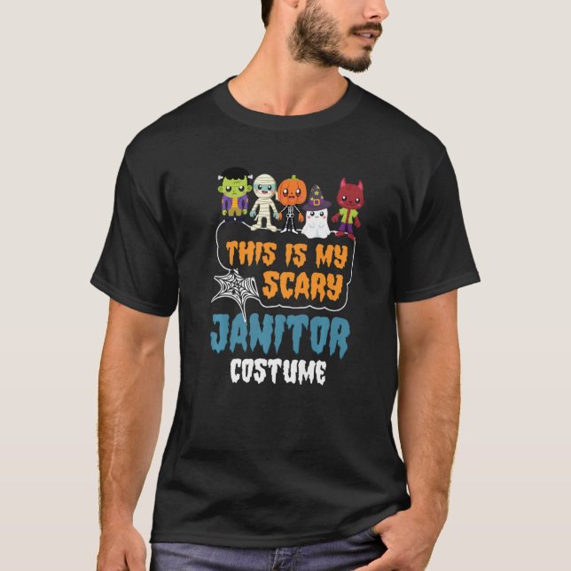 Det här är min skrämmande Janitor Costume Hallowee T Shirt (Framsida)