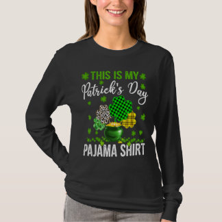 Det här är min St patrick's day Pajama Leopard Pla T Shirt