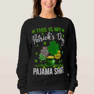 Det här är min St patrick's day Pajama Leopard Pla T Shirt