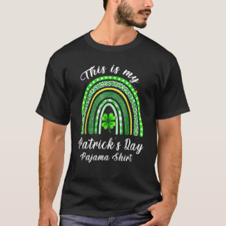 Det här är min St patrick's day Pajama Rainbow T Shirt