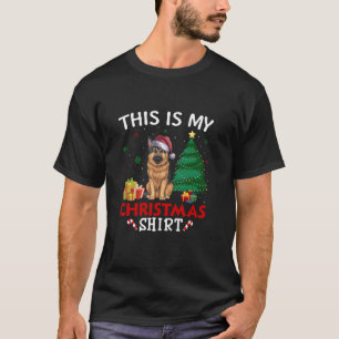 Det här är min tyska Shepherd Hund Santa Hat jul T Shirt