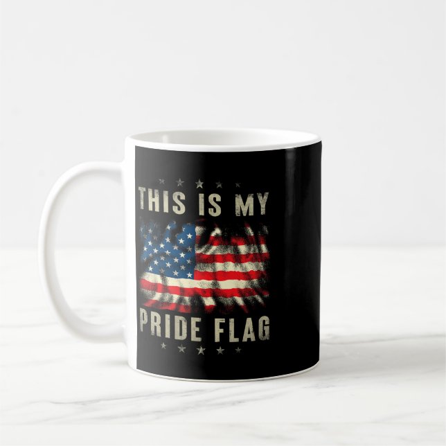 Det här är min USA-prideflagga amerikanska 4 juli- Kaffemugg (Vänster)