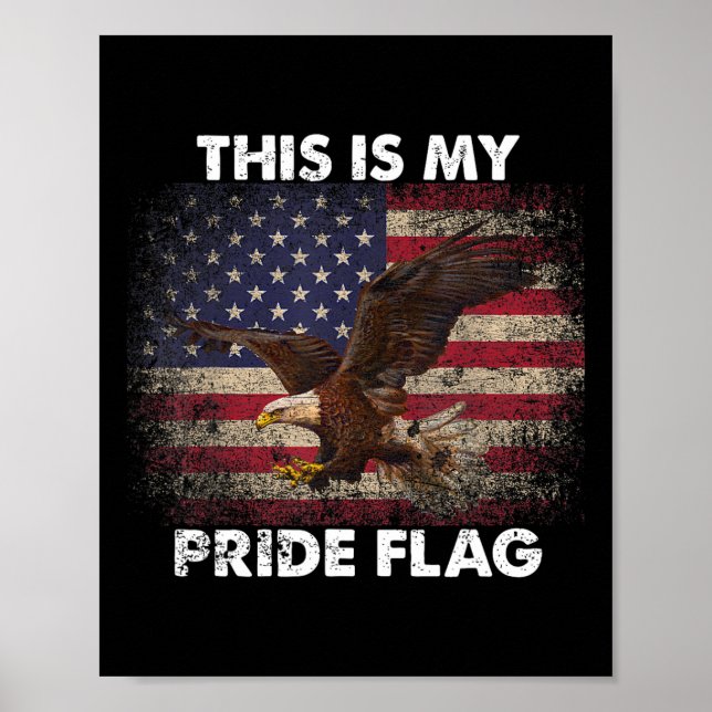 Det här är min USA-prideflagga amerikanska 4 juli  Poster (Framsidan)