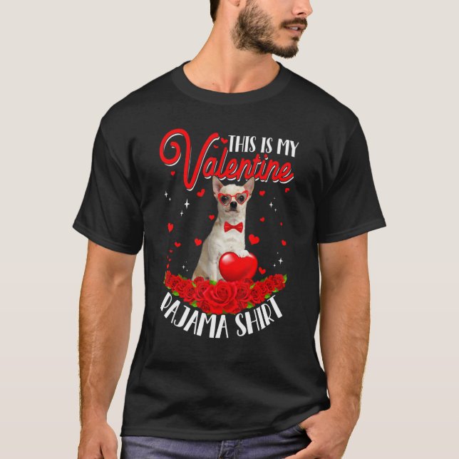 Det här är min Valentine Pajama Chihuahua Hund Hea T Shirt (Framsida)