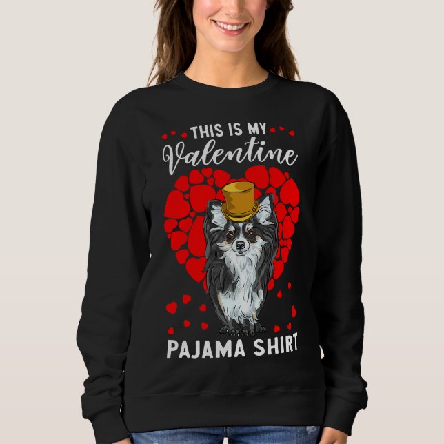 Det här är min Valentine Pajama Chihuahua Hund T Shirt (Framsida)