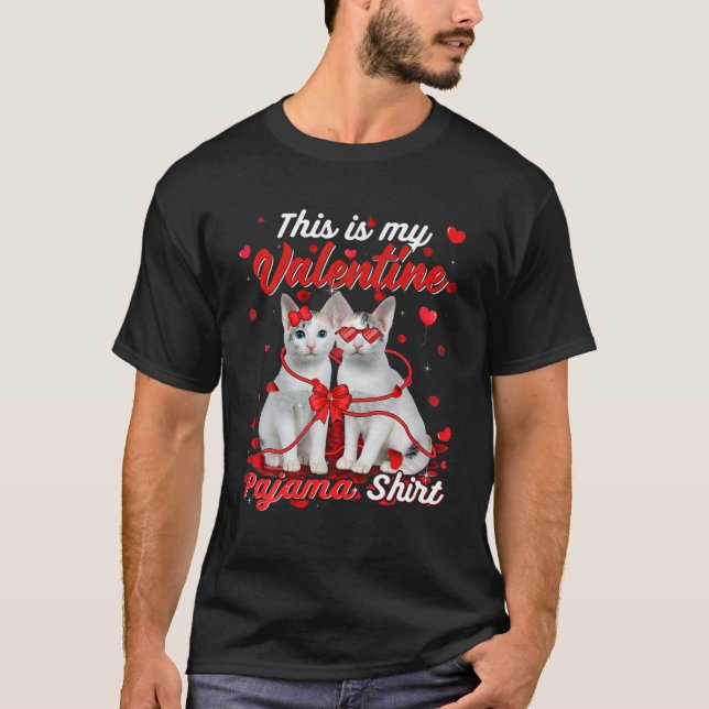 Det här är min Valentine Pajama japansk Bobtail Ca T Shirt (Framsida)