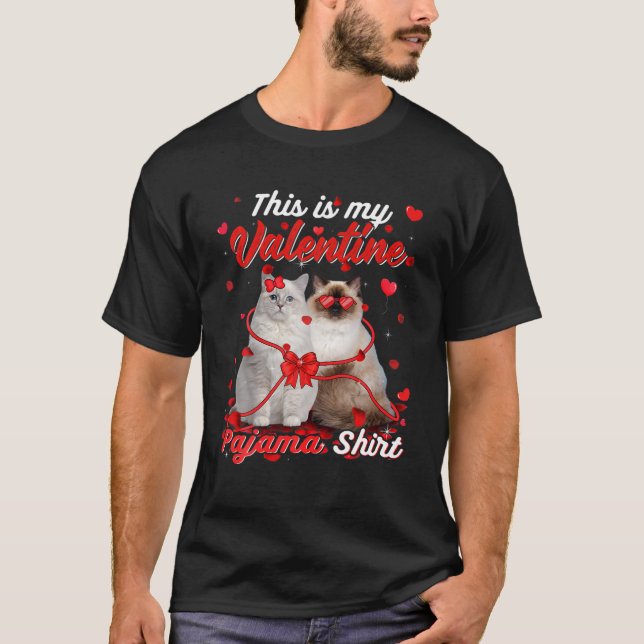 Det här är min Valentine Pajama Ragdoll Cat T Shirt (Framsida)
