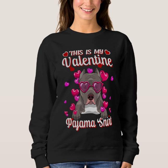 Det här är min Valentine Pajama Shirt Pitbull Älsk T (Framsida)
