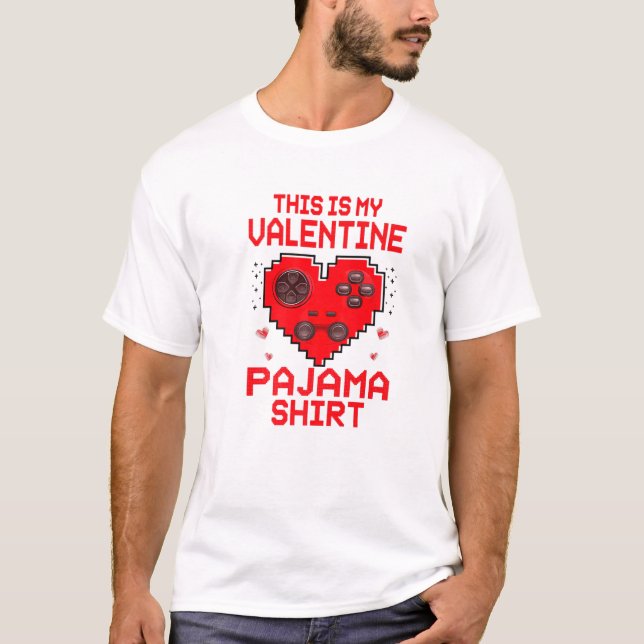 Det här är min Valentine Pajama Valentines day Man T Shirt (Framsida)