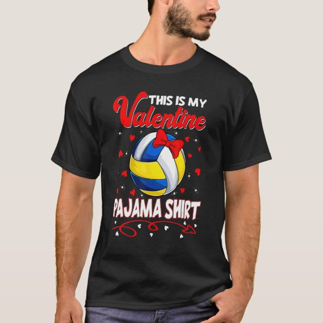Det här är min Valentines Volleyball Pajama För ba T Shirt (Framsida)