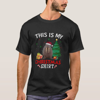 Det här är min Walrus Santa Hat jul Pajama T Shi Shirt
