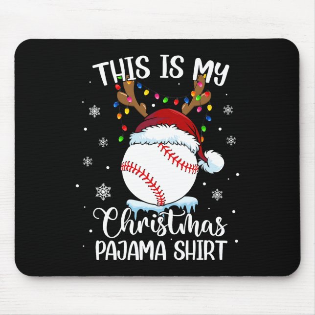 Det här är mina christmas baseball julafton sportp musmatta (Framsidan)