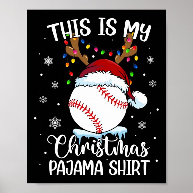 Det här är mina christmas baseball julafton sportp poster (Framsidan)