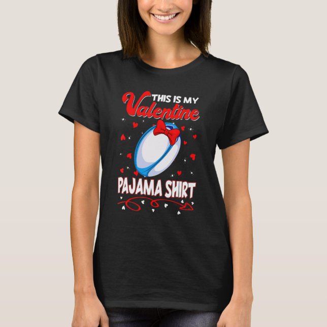 Det här är mina Valentineser Rugby Pajama För barn T Shirt (Framsida)