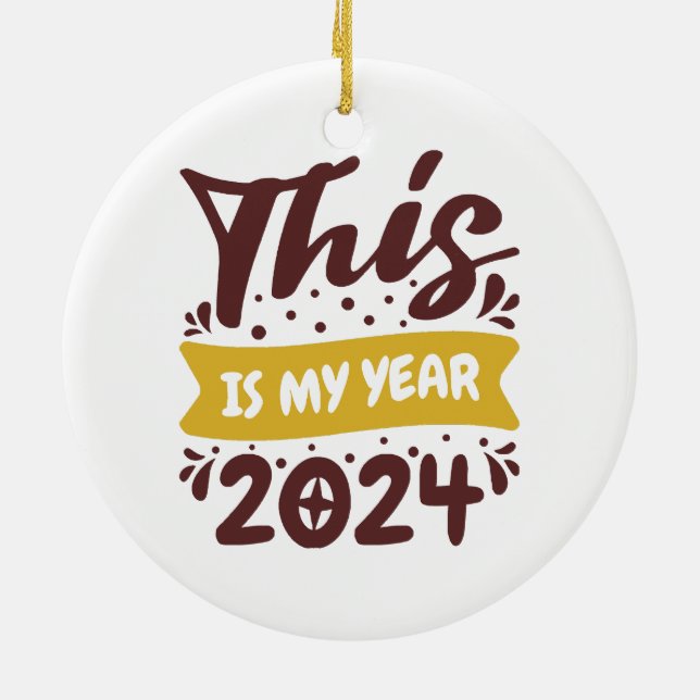 Det här är mitt år 2024 julgransprydnad keramik (Baksidan)