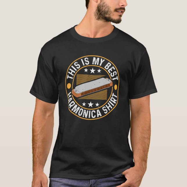 Det här är mitt bästa Harmonica Harmonica Musical- T Shirt (Framsida)