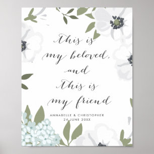 Det här är mitt Beloved Scripture Anemone Bröllop- Poster