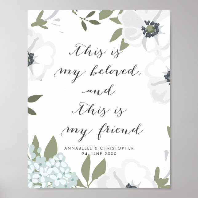 Det här är mitt Beloved Scripture Anemone Bröllop- Poster (Framsidan)