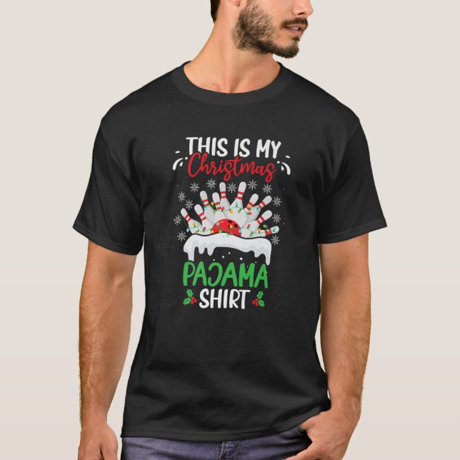 Det här är mitt jullager Julafton Bowling-team. T Shirt (Framsida)