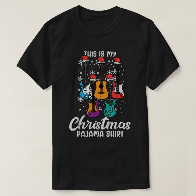 Det här är mitt julskepp Guitar Julafton Music Man T Shirt (Design framsida)