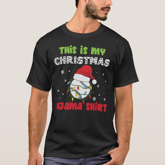 Det här är mitt jultema Pajama Shirt Baseball T (Framsida)