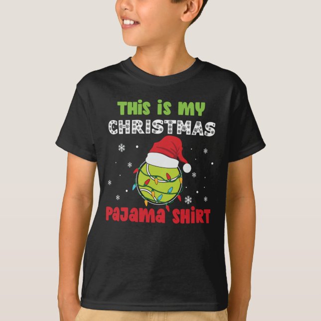 Det här är mitt jultema Pajama Shirt Tennis Theme T (Framsida)