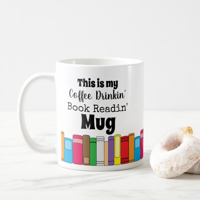 Det här är mitt kaffe-drickande, Bok Reading Kaffemugg (Med munk)