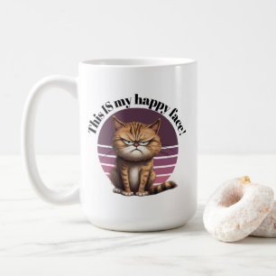 Det här är mitt Lycklig Ansikte! Grumpy Cat Kaffemugg