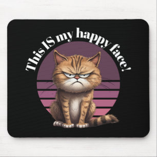 Det här är mitt Lycklig Ansikte! Grumpy Cat Mörk Musmatta