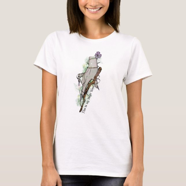 Det här är mitt magiska Trollspö - Gothic Witch Ha T Shirt (Framsida)