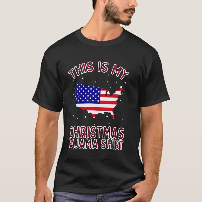 Det här är mitt patriotiska julskepp Pajamas Ameri T Shirt (Framsida)