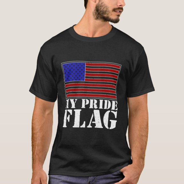 Det här är mitt Pride Flagga American Flagga är mi T Shirt (Framsida)