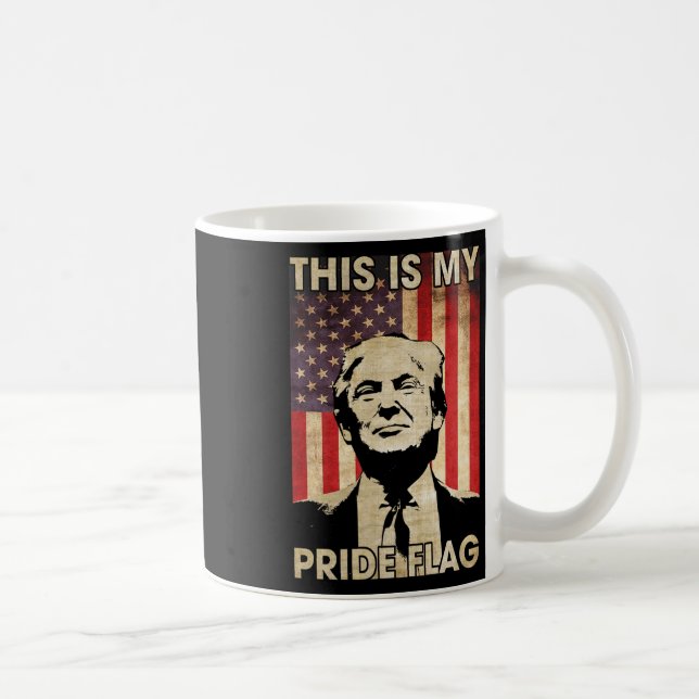Det här är mitt Pride Flagga Trump American Flagga Kaffemugg (Höger)