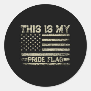Det här är mitt Pride Flagga USA 4:e juli Pat Runt Klistermärke
